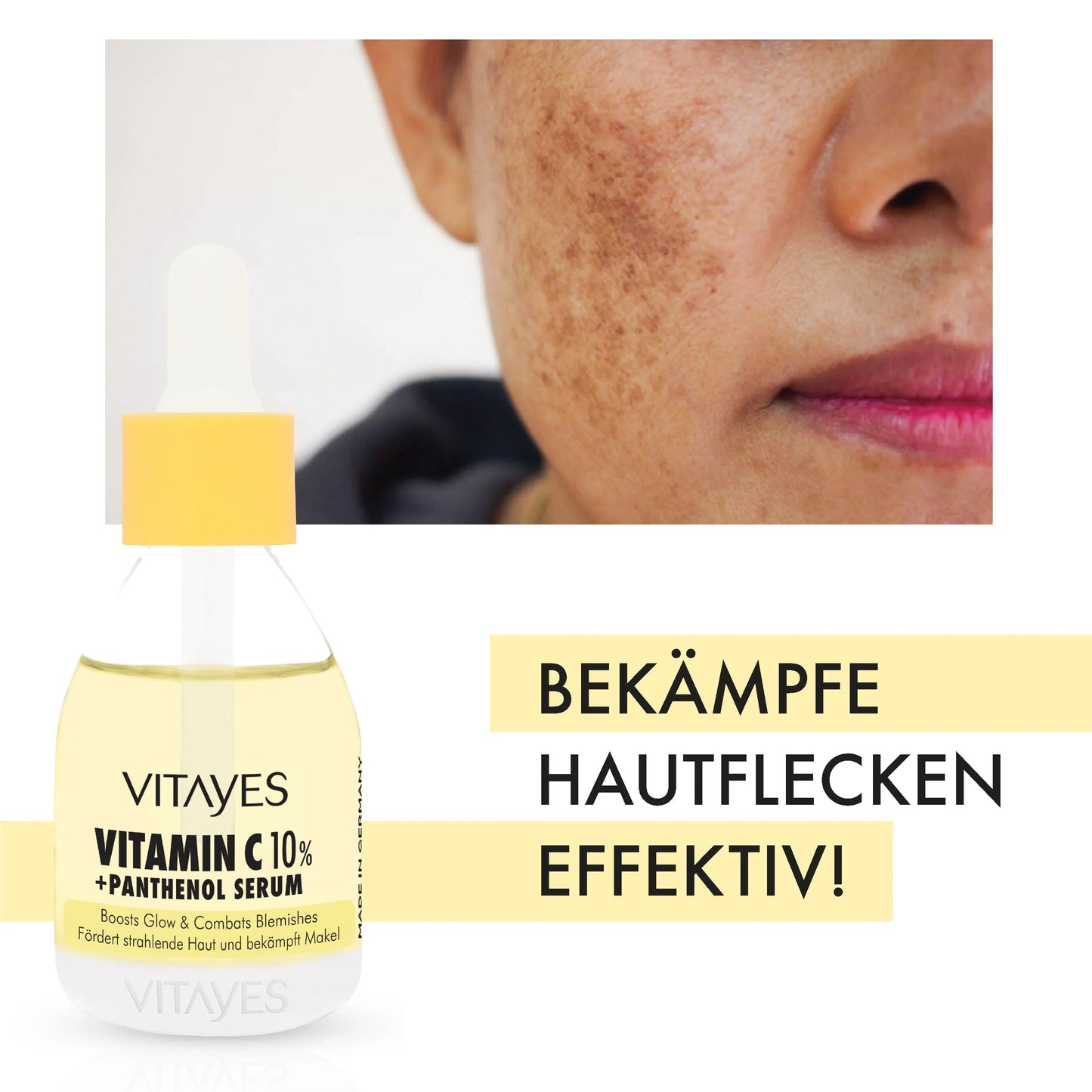 Vitayes Aufhellendes Hautpflegeset, Vitamin C, Aha/Bha, Bakuchiol, Niacinamid-Serum, spezielles Serumpaket 4 Stück