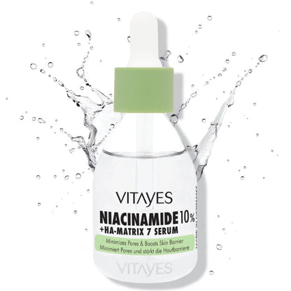 Niacinamide 10% + Hyaluronsäure Serum. Porenverfeinerung, Hautflecken-Reduktion & Feuchtigkeit 30 ml