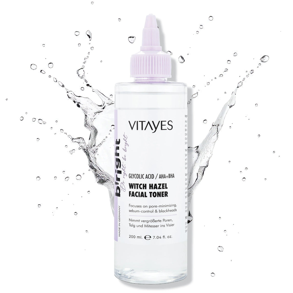 AHA/BHA Gesichtswasser – Porenverfeinernde Tiefenreinigung mit Glycolsäure & Hamamelis 150 ml