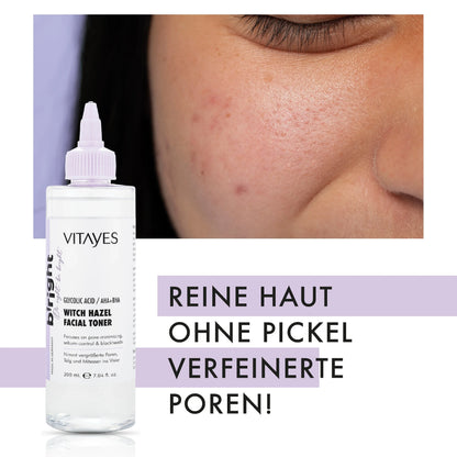 AHA/BHA Gesichtswasser – Porenverfeinernde Tiefenreinigung mit Glycolsäure & Hamamelis 150 ml