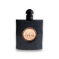 Schwarzer Parfumflakon mit kupferfarbenem Etikett, Aufschrift Black Opium, luxuriöses Design