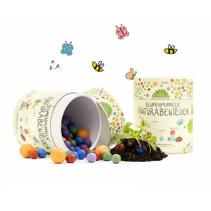 Naturabenteuer – Dose mit 100 Blumenmurmeln