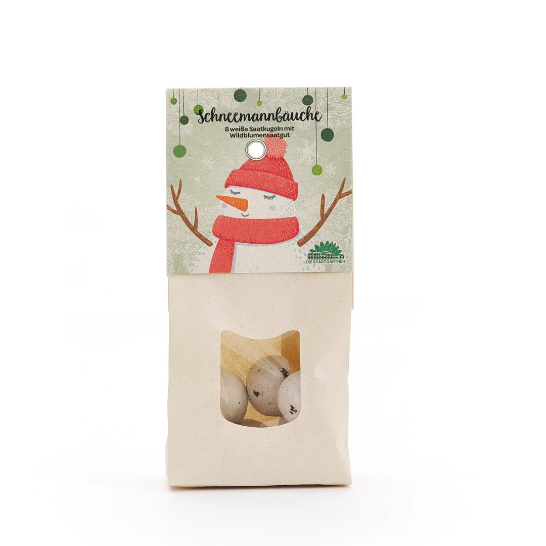 Schneemannbäuche – Weiße Blumenmurmeln