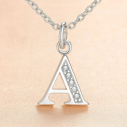 Kette mit Anhänger aus 925er Sterling-Silber, verschiedene Buchstaben, 45cm