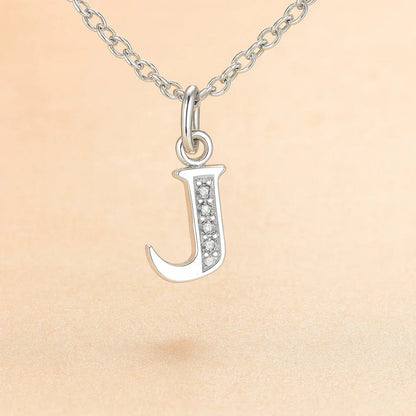 Kette mit Anhänger aus 925er Sterling-Silber, verschiedene Buchstaben, 45cm
