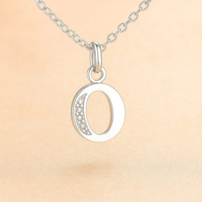 Kette mit Anhänger aus 925er Sterling-Silber, verschiedene Buchstaben, 45cm