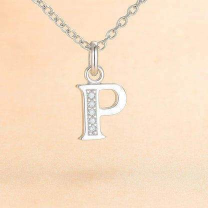 Kette mit Anhänger aus 925er Sterling-Silber, verschiedene Buchstaben, 45cm