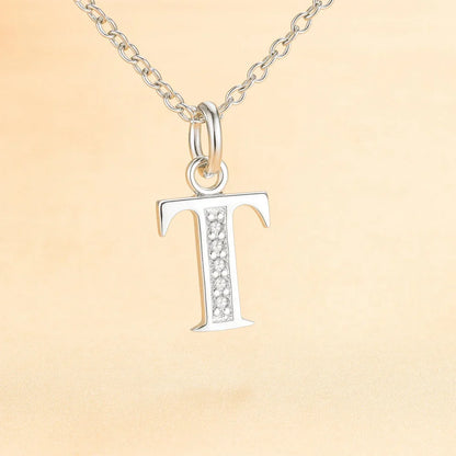 Kette mit Anhänger aus 925er Sterling-Silber, verschiedene Buchstaben, 45cm