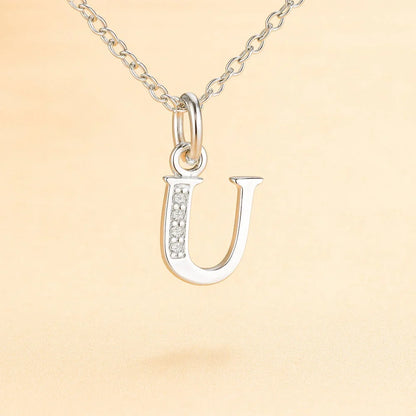 Kette mit Anhänger aus 925er Sterling-Silber, verschiedene Buchstaben, 45cm