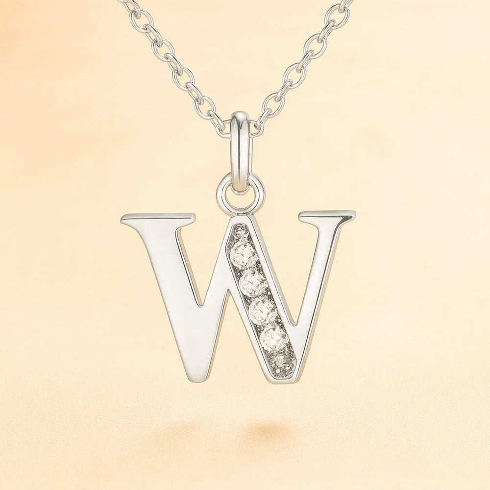 Kette mit Anhänger aus 925er Sterling-Silber, verschiedene Buchstaben, 45cm