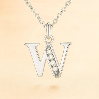 Kette mit Anhänger aus 925er Sterling-Silber, verschiedene Buchstaben, 45cm