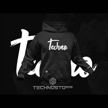 Calligraphic Techno Premium Hoodie (schwarz)