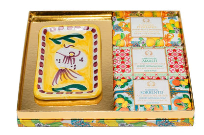 CASA AMALFI LEMON MAIOLICA 3 SOAP GIFT SET - BLACK ELIXIR - Maison de Parfum