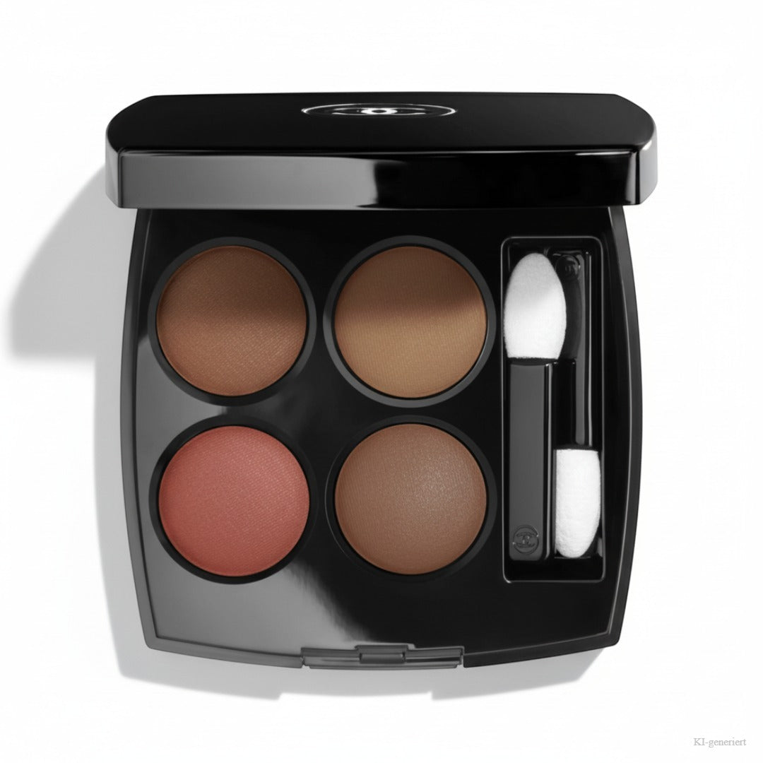 Chanel Les 4 Ombres Multi-Effect Quadra Eyeshadow 268 Candeur et Expérience – geöffnete Lidschatten-Palette mit Applikator, freigestellt auf weißem Hintergrund