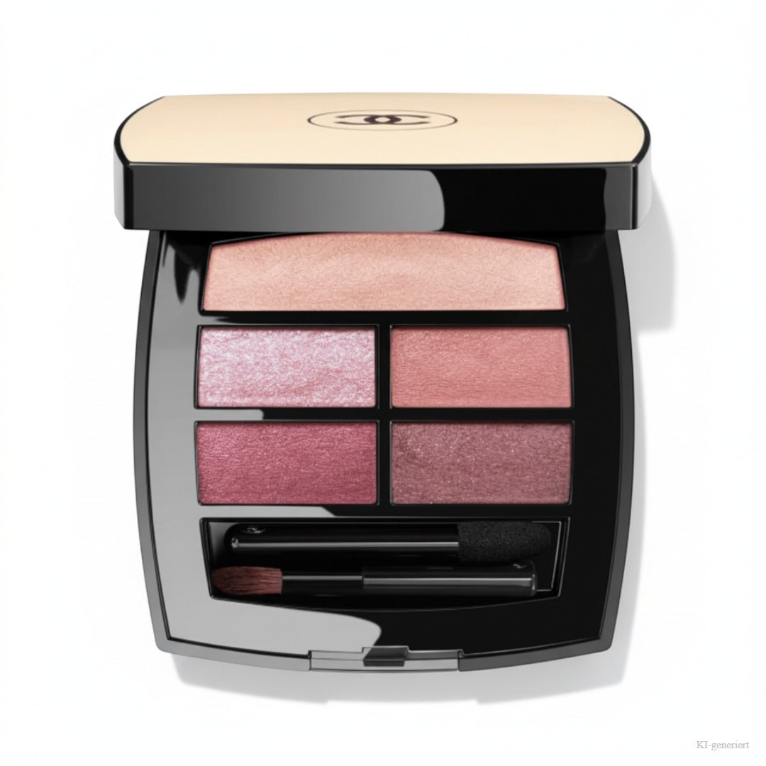 Chanel Les Beiges Healthy Glow Natural Eyeshadow Palette Cool – geöffnete Lidschatten-Palette mit Applikator, freigestellt auf weißem Hintergrund