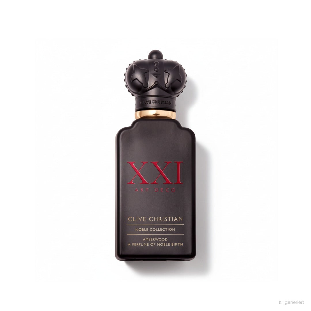 Clive Christian Noble Collection XXI Art Deco Amberwood Parfum 50 ml, schwarzer Flakon mit Krone