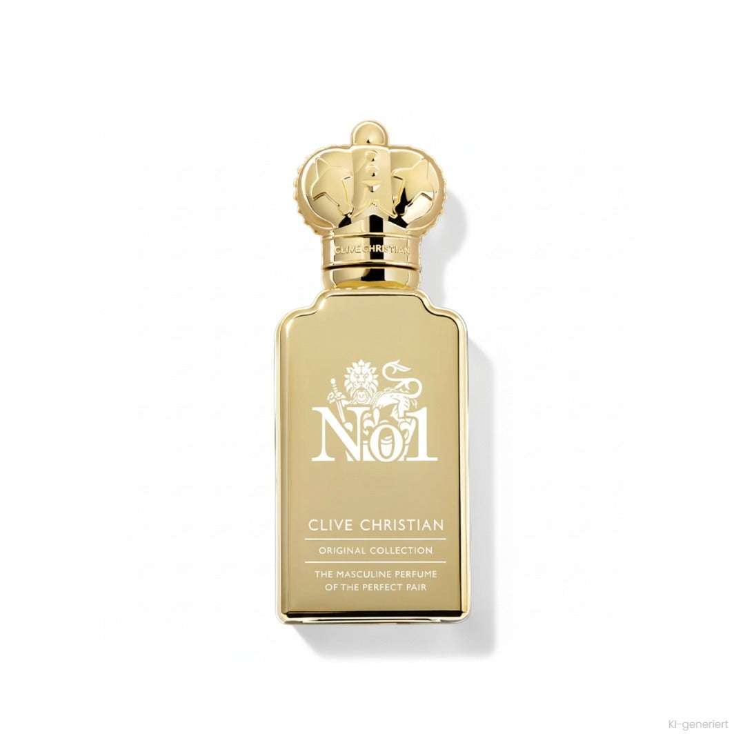 Clive Christian Original Collection No1 Masculine Parfum 50 ml, goldfarbener Flakon mit goldener Krone
