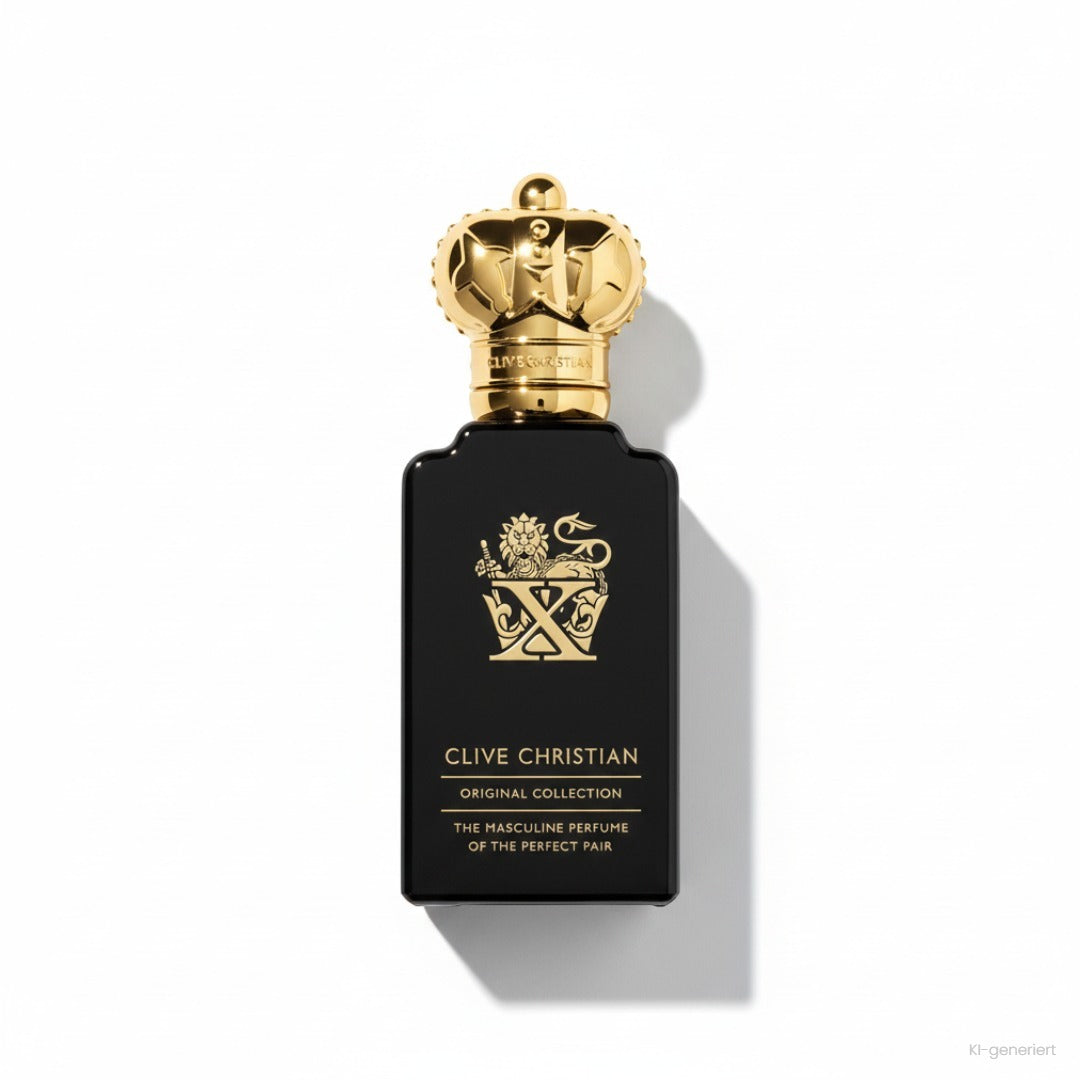 Clive Christian Original Collection X Masculine Parfum 50 ml, schwarzer Flakon mit goldener Krone