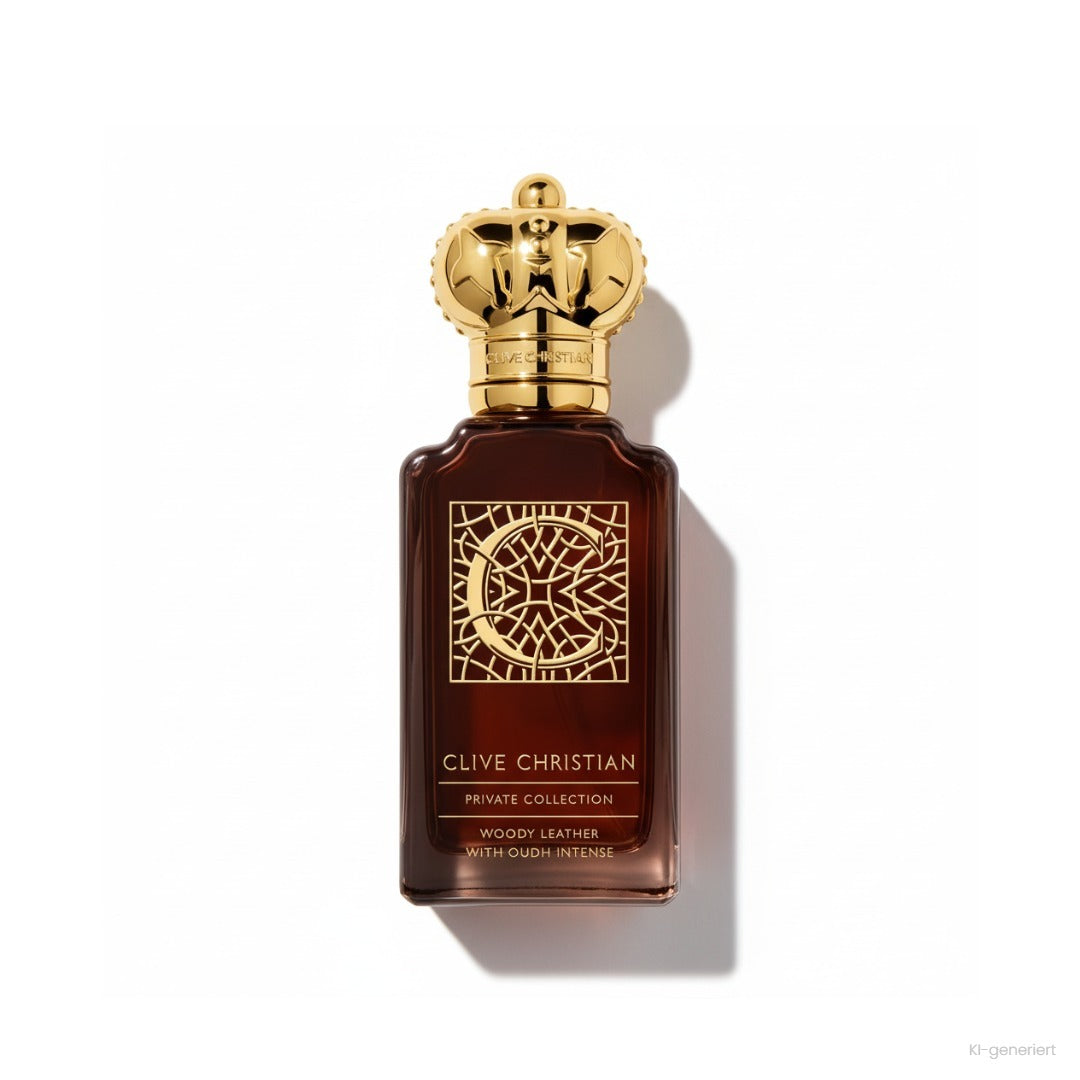 Clive Christian Private Collection C Woody Leather Parfum 50 ml, brauner Flakon mit goldener Krone