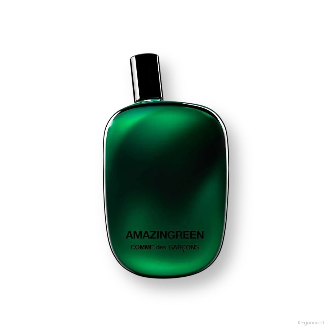 Comme des Garçons Amazingreen Eau de Parfum, smaragdgrüner Flakon mit schwarzer Kappe