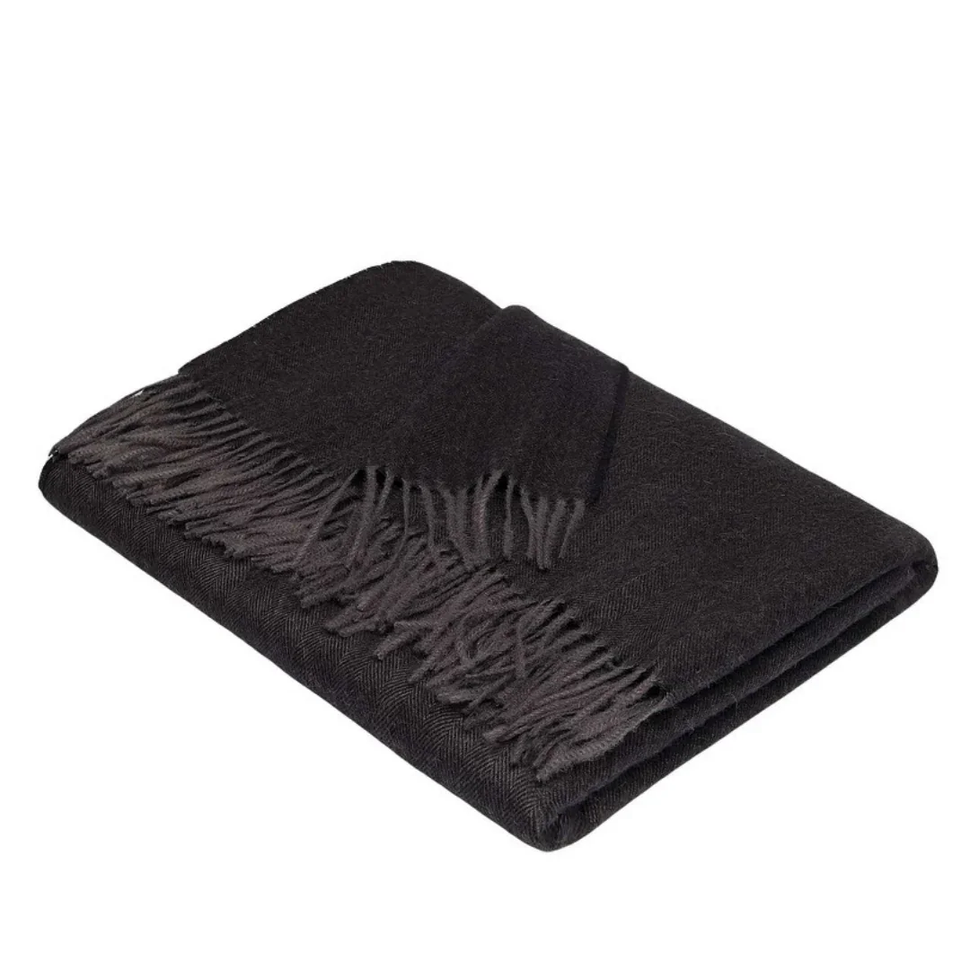 Apu Kuntur - Alpaka Decke - Fischgrat - 100% Baby-Alpaka