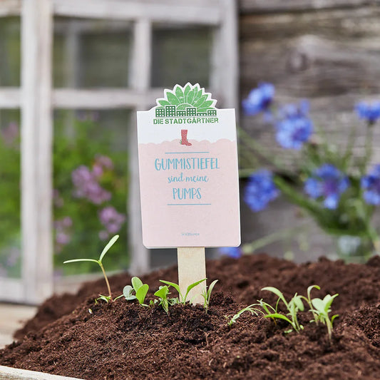 Saatgruß "Gummistiefel sind meine Pumps"