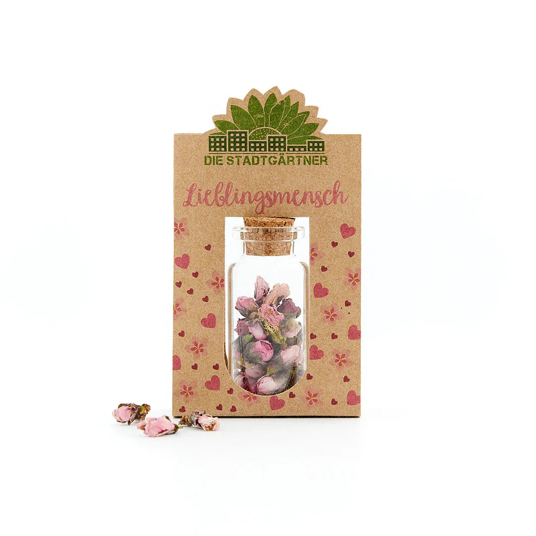 Lieblingsmensch mit handgepflückten Blüten