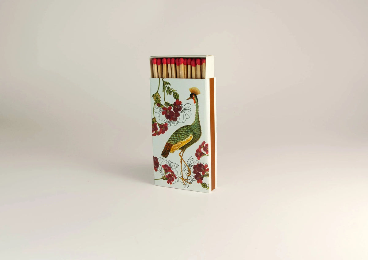 Vintage Streichhölzer – Lange Streichhölzer mit künstlerischem Motiv „Heron“