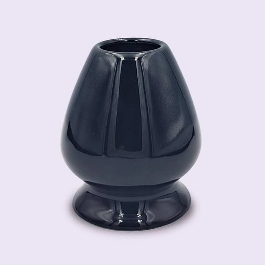 Matcha Besen Halter Kusenaoshi Schwarz aus Keramik