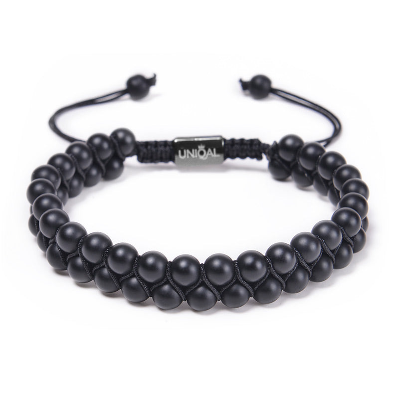 EDELSTEINARMBAND MATT ONYX 6MM