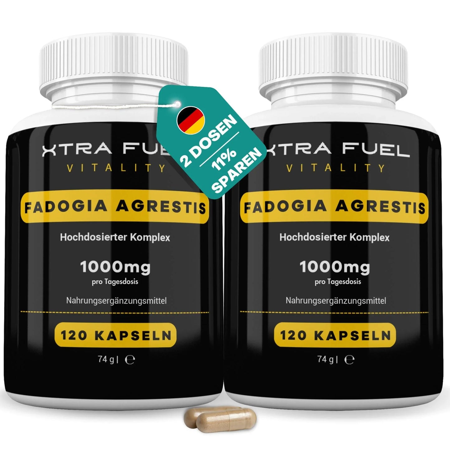 Fadogia Agrestis Kapseln - 1000mg Fadogia Extrakt - 100% natürlich & zertifiziert - BLACK ELIXIR - Maison de Parfum