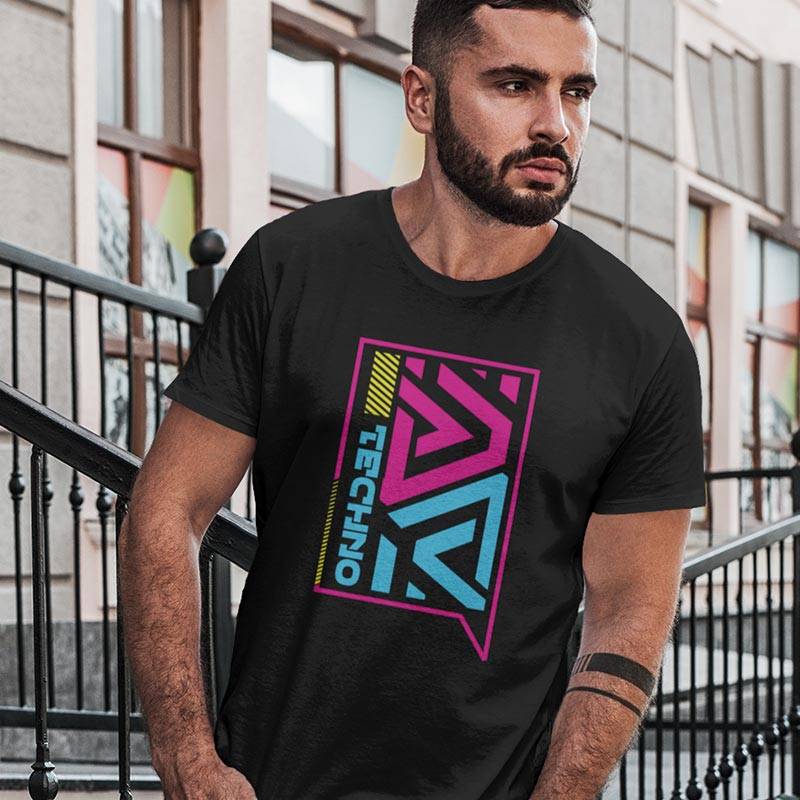 Flashback Techno T-Shirt (schwarz / unisex)