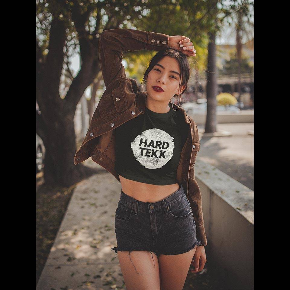 Hardtekk Circle Crop Top (schwarz)