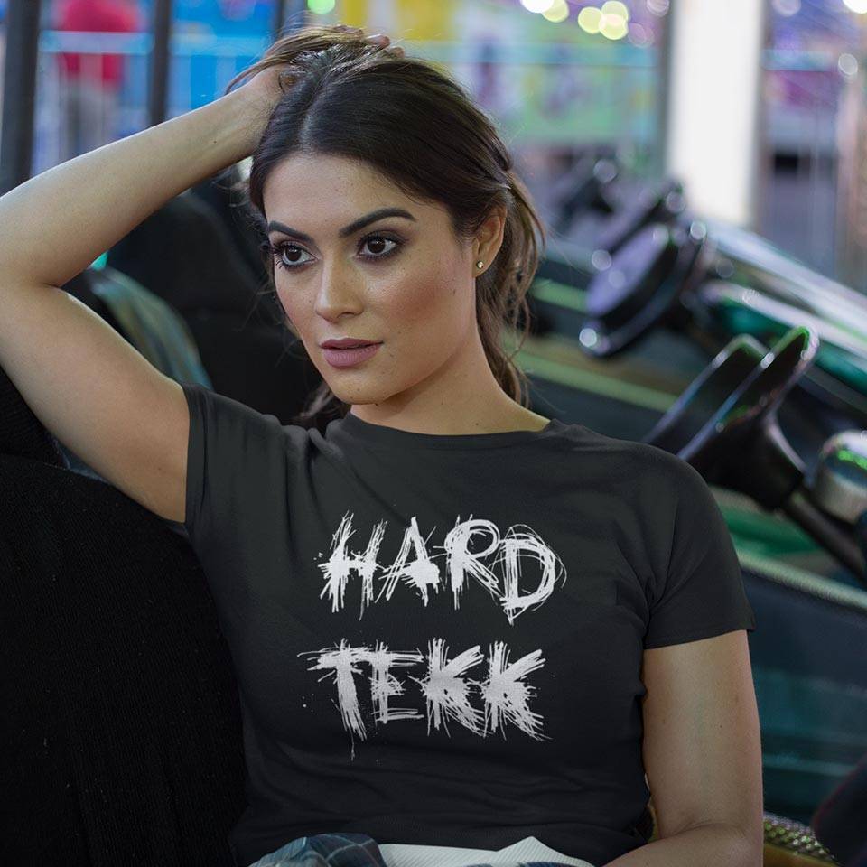 Scratched Hardtekk T-Shirt (schwarz / Frauen)