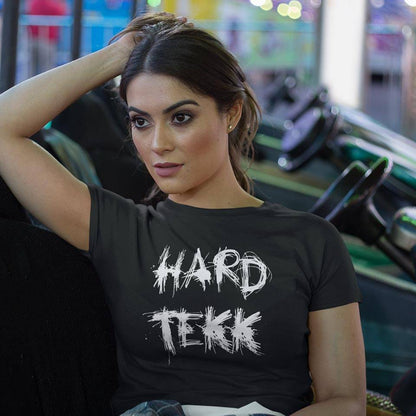 Scratched Hardtekk T-Shirt (schwarz / Frauen)