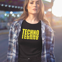 Yellow Techno T-Shirt (schwarz / Frauen)