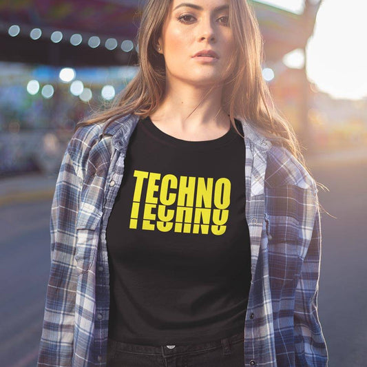 Yellow Techno T-Shirt (schwarz / Frauen)