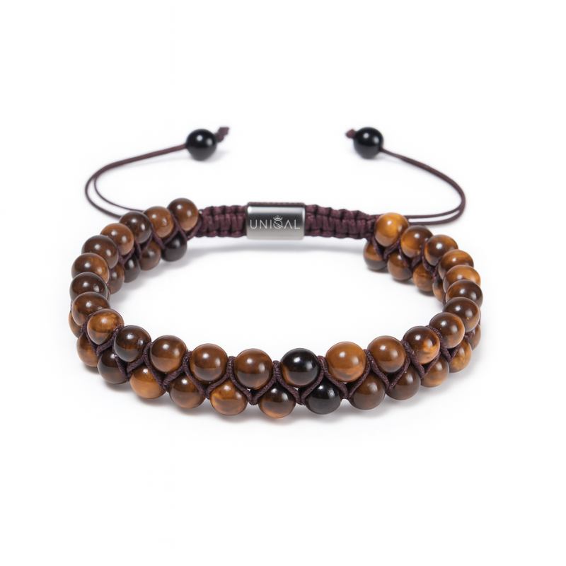 PERLENARMBAND TIGERAUGE ZWEIREIHIG 6MM