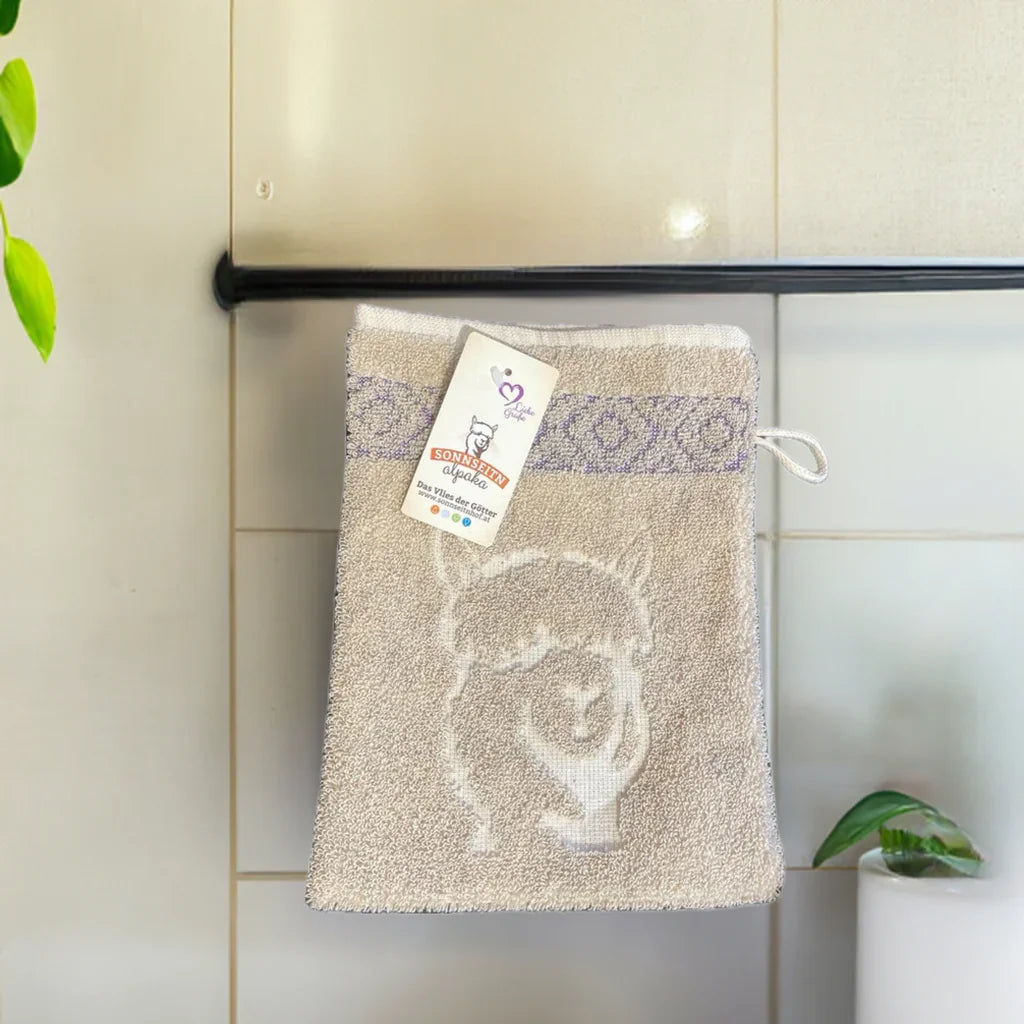 Bio Alpaka-Baumwoll - Frottier Waschhandschuh - 17x24cm