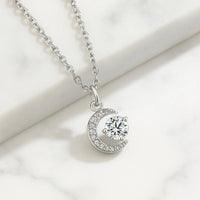 Kette mit Anhänger aus 925er Sterling-Silber, Mond, 45cm