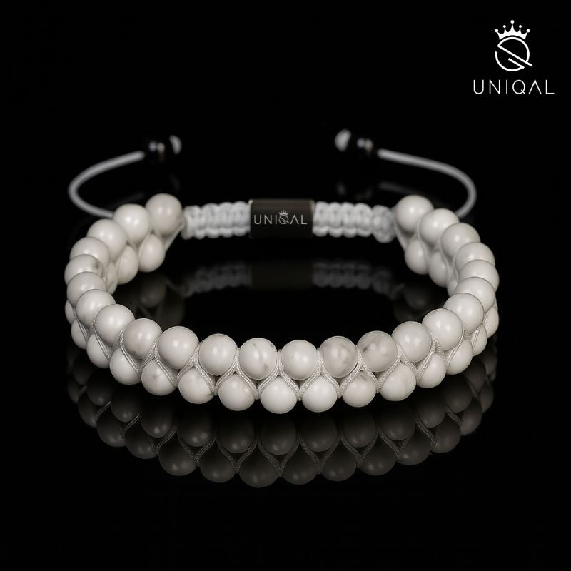 EDELSTEINARMBAND HOWLITH PERLEN 6MM