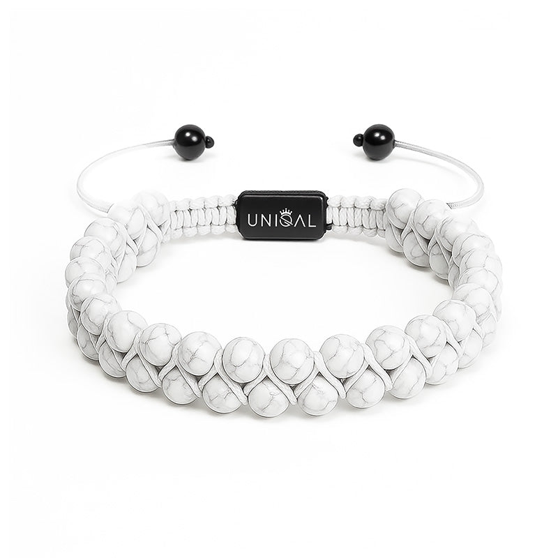 EDELSTEINARMBAND HOWLITH PERLEN 6MM