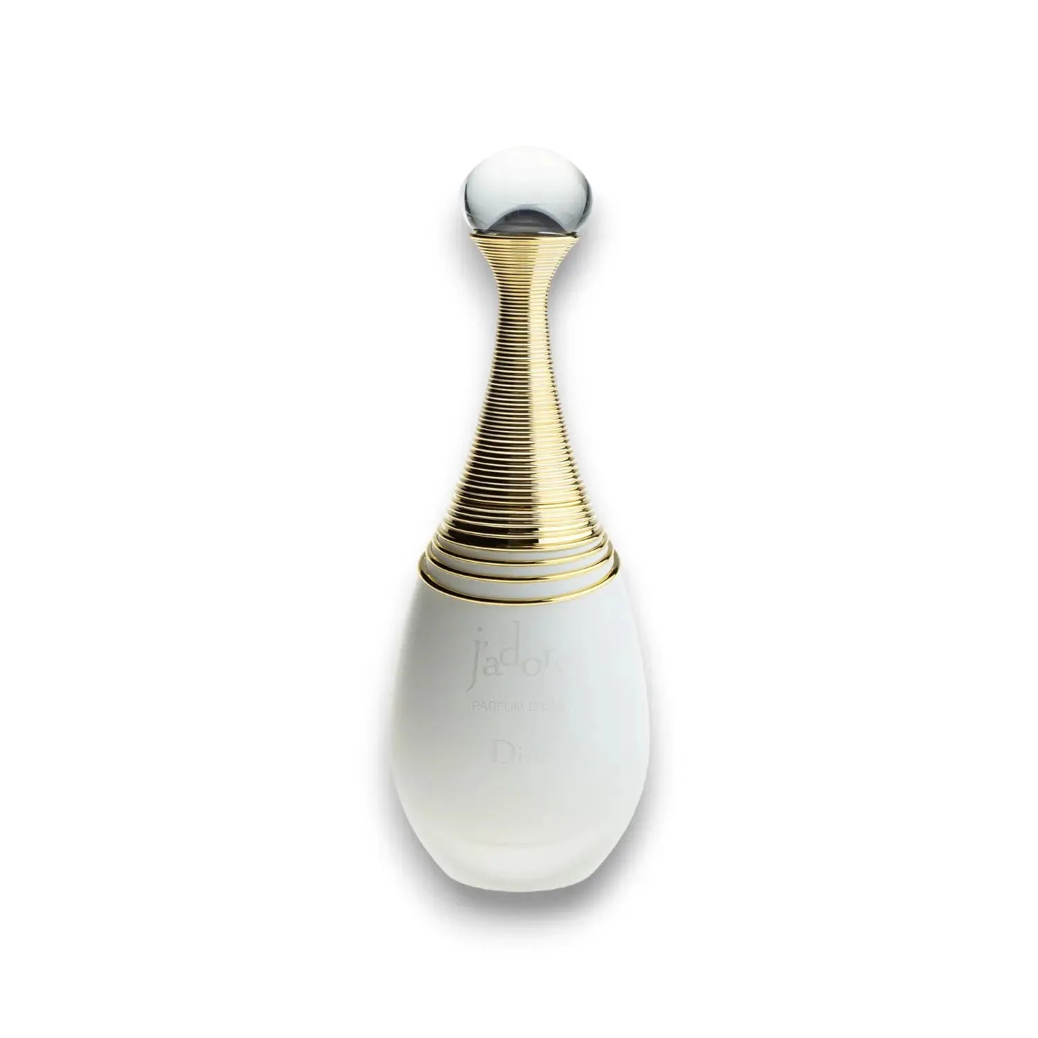 Eleganter Parfumflakon mit goldenen Akzenten auf weißem Hintergrund, luxuriöses Design