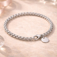 Armband aus 925er Sterling-Silber, Rundes Panzerkettenarmband, 20cm