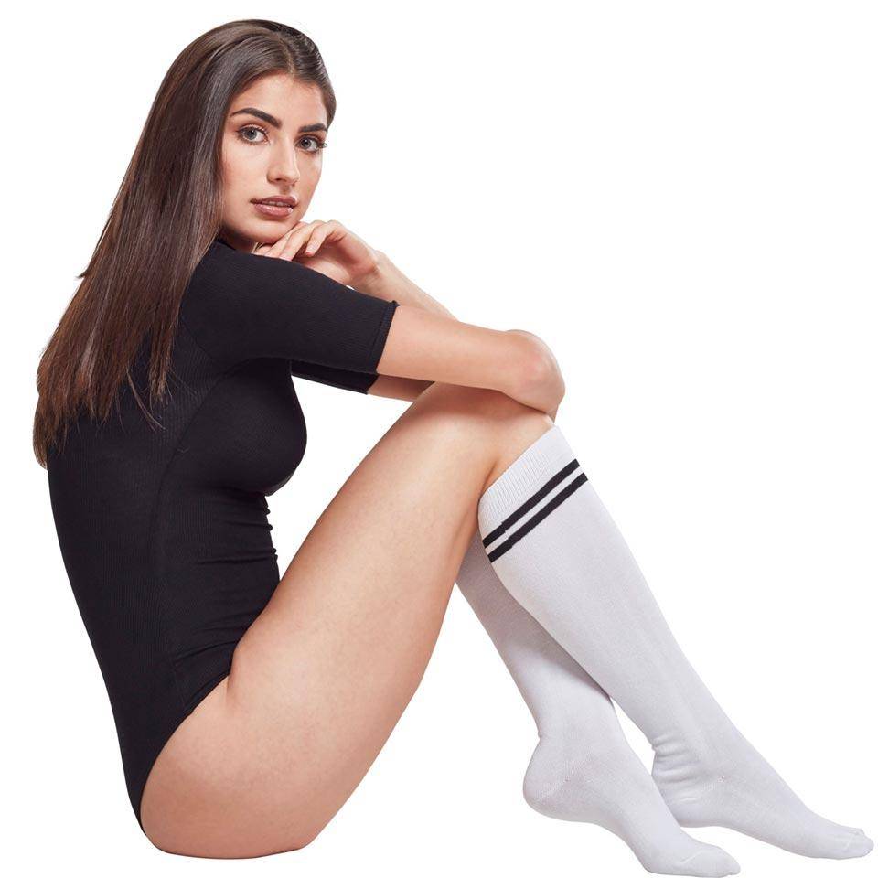 Basic Ladies College Socks in schwarz oder weiß