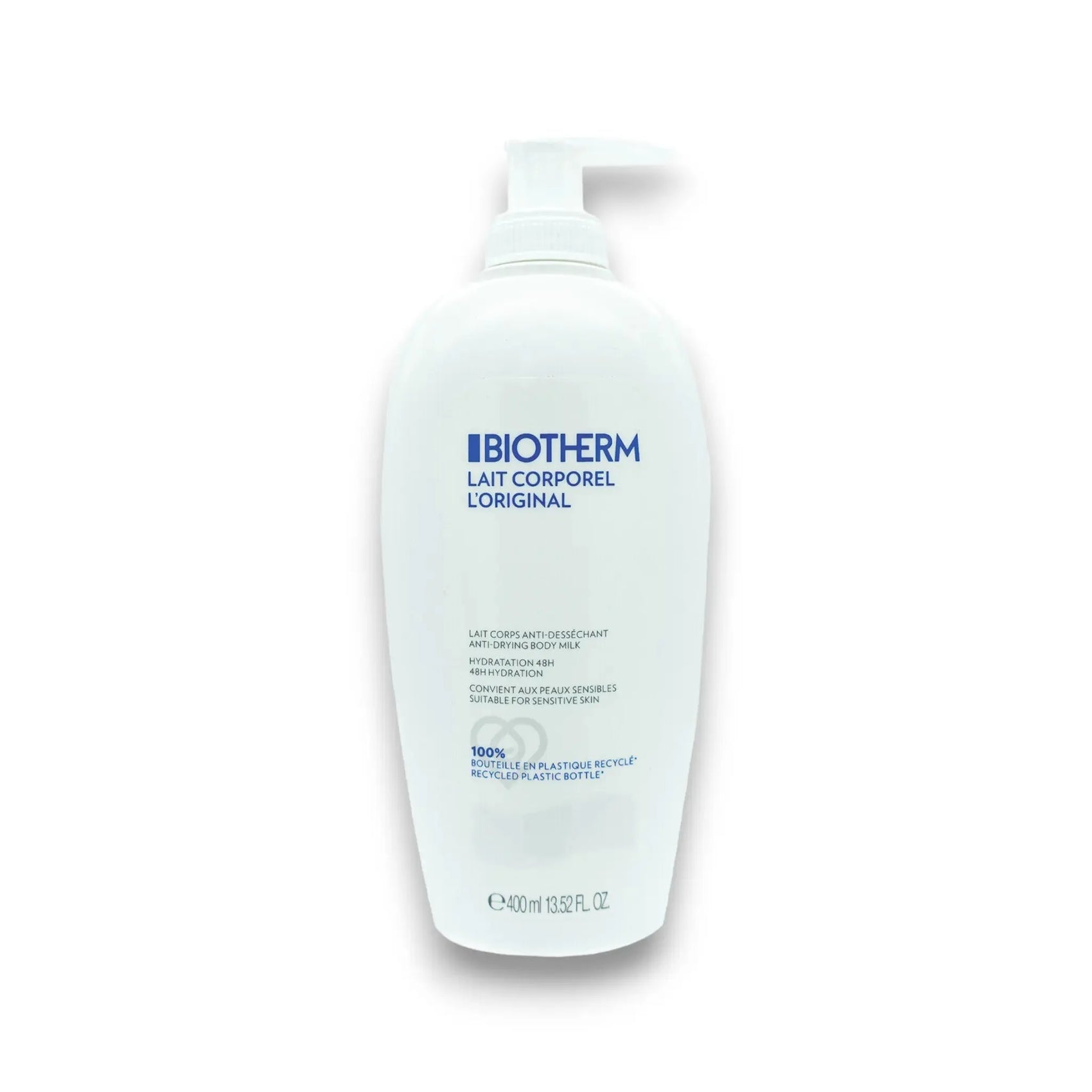 Biotherm Lait Corporel L'Original Bodylotion 400ml in weißer Pumpflasche, feuchtigkeitsspendend