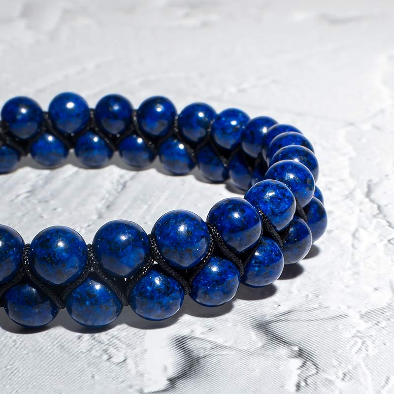 PERLENARMBAND LAPISAZULI ZWEIREIHIG 6MM