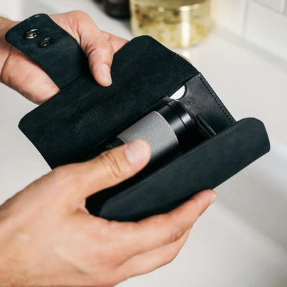 Ledertasche | Etui für Rasierer und Rasierpinsel