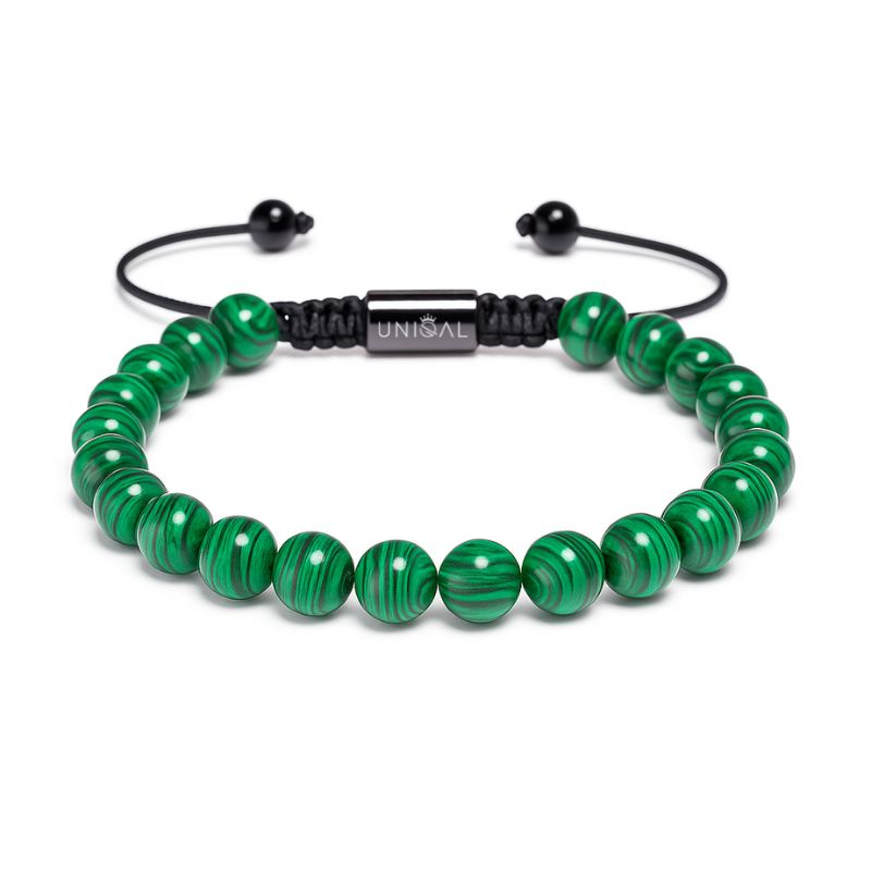EDELSTEINARMBAND MALACHIT PERLEN 8MM