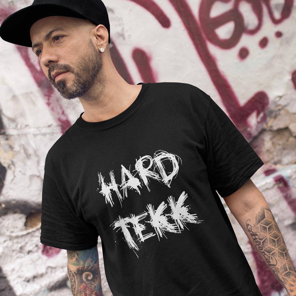 Scratched Hardtekk T-Shirt (schwarz / unisex)